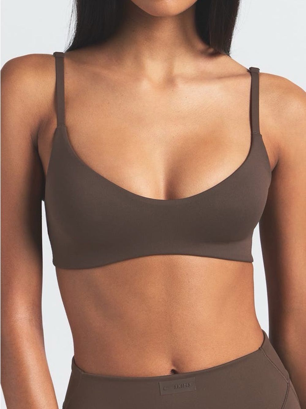 NIKE SKIMS matte micro scoop bra  dark sepia